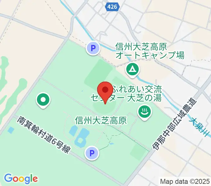 南箕輪村大芝公園野球場の地図