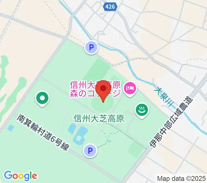 南箕輪村大芝公園野球場の地図