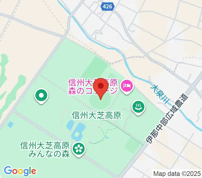 南箕輪村大芝公園野球場の地図
