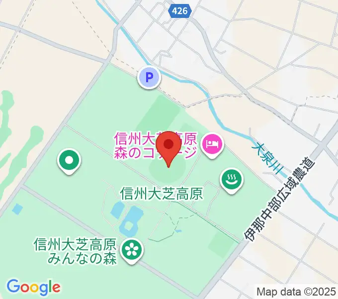 南箕輪村大芝公園野球場の地図