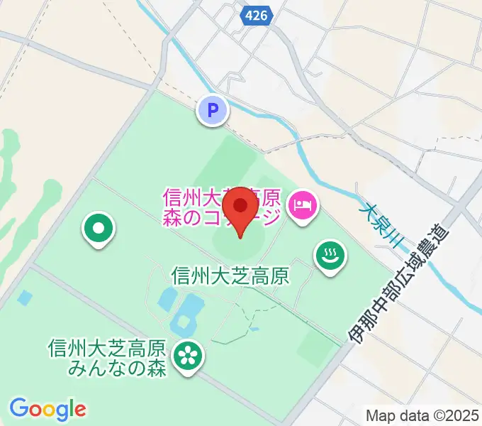 南箕輪村大芝公園野球場の地図