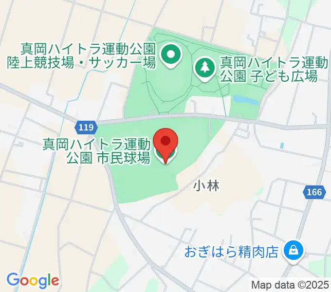 真岡ハイトラ運動公園市民球場の地図