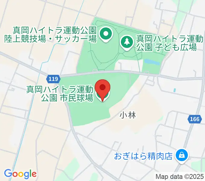 真岡ハイトラ運動公園市民球場の地図