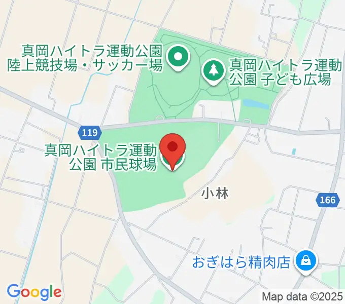 真岡ハイトラ運動公園市民球場の地図