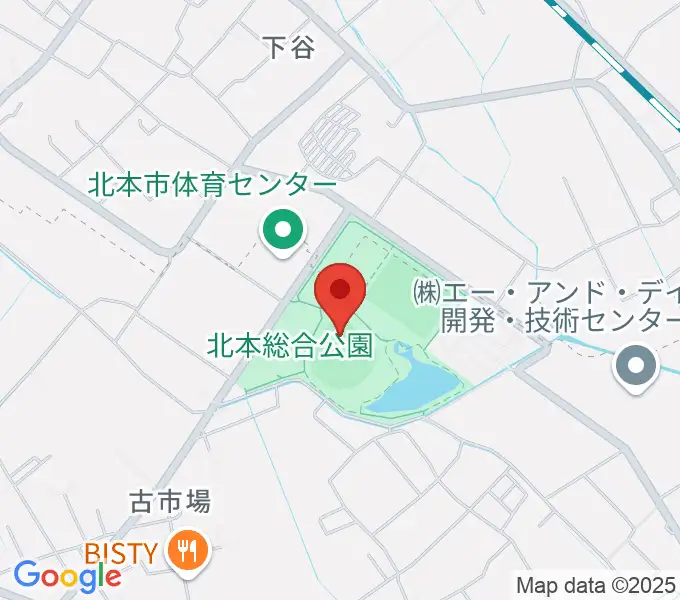 北本総合公園野球場の地図