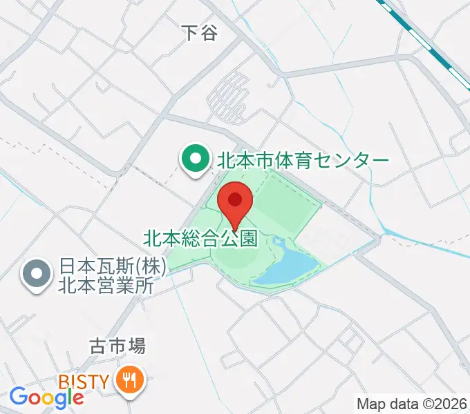北本総合公園野球場の地図