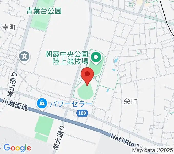 朝霞中央公園野球場の地図