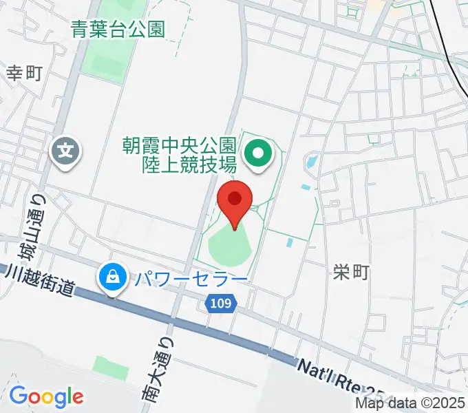 朝霞中央公園野球場の地図