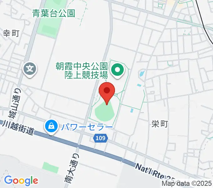 朝霞中央公園野球場の地図