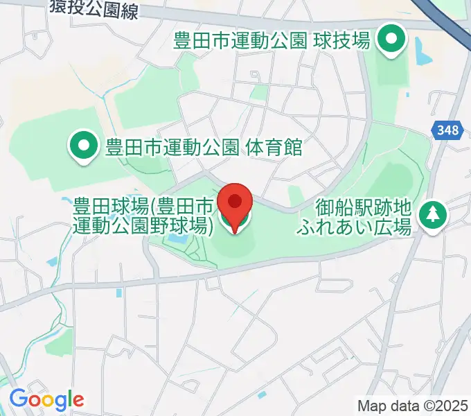豊田市運動公園野球場の地図