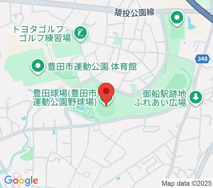 豊田市運動公園野球場の地図