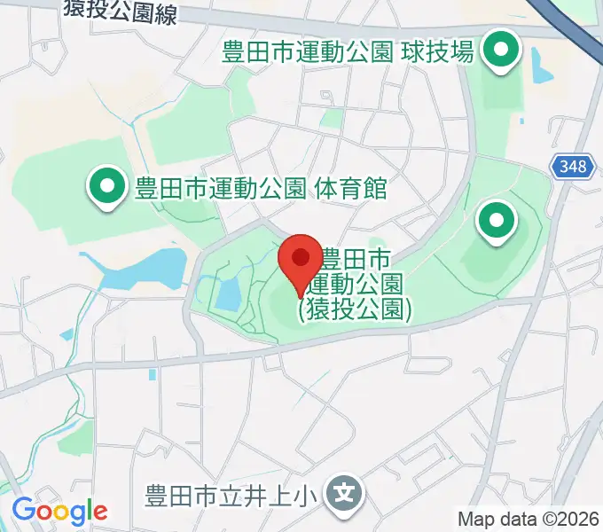豊田市運動公園野球場の地図
