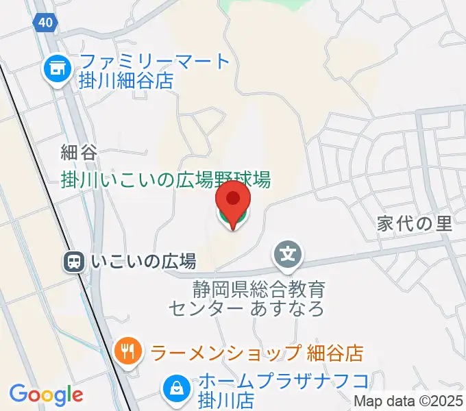 掛川市いこいの広場野球場の地図