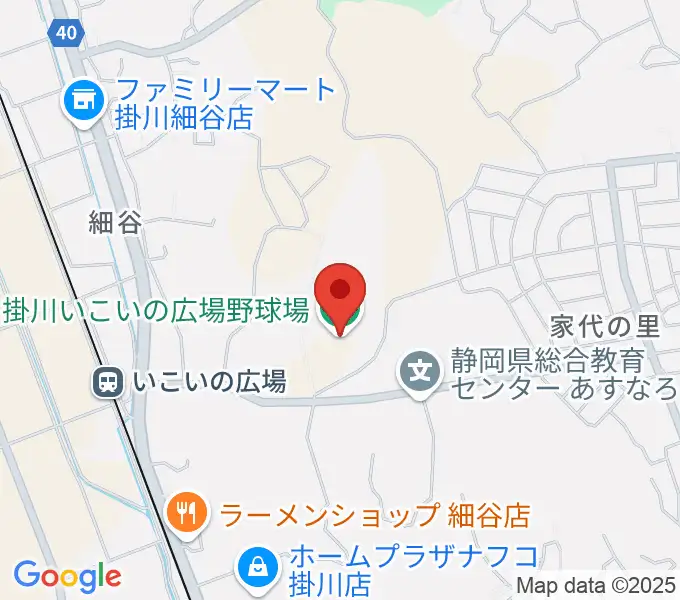 掛川市いこいの広場野球場の地図