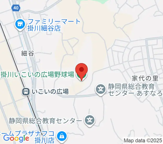 掛川市いこいの広場野球場の地図