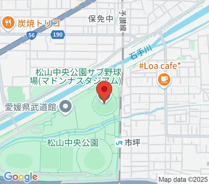 マドンナスタジアムの地図