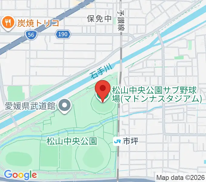 マドンナスタジアムの地図