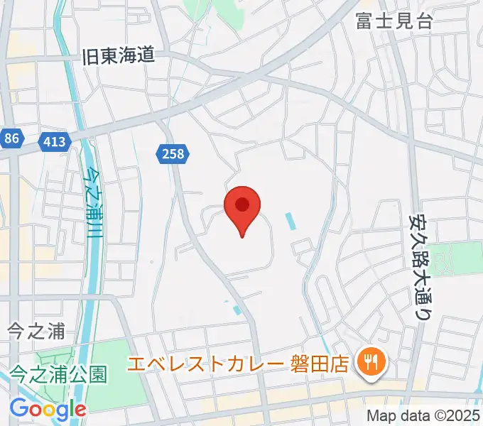 磐田城山球場の地図