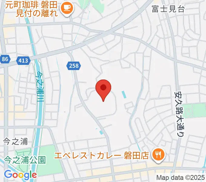 磐田城山球場の地図