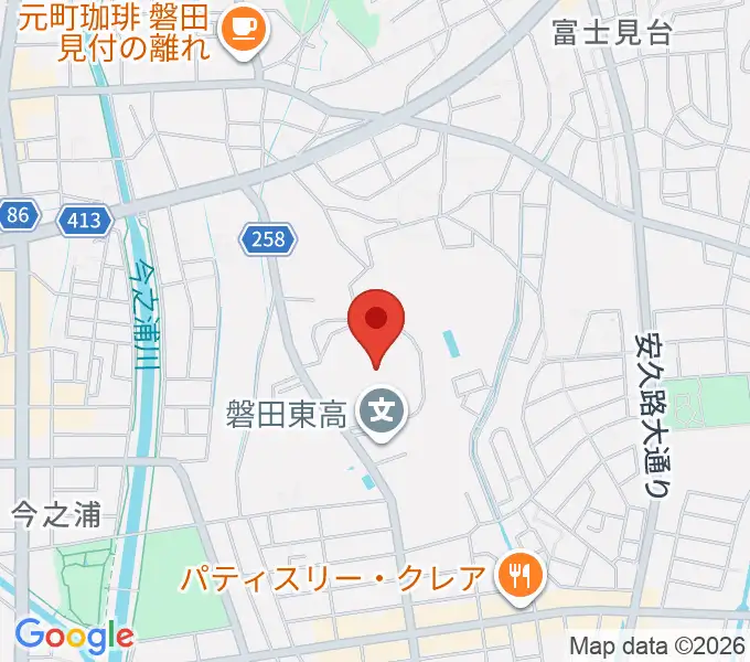 磐田城山球場の地図