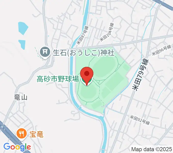高砂市野球場の地図