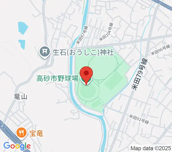 高砂市野球場の地図