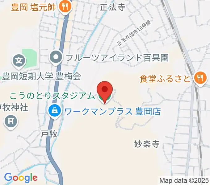こうのとりスタジアムの地図