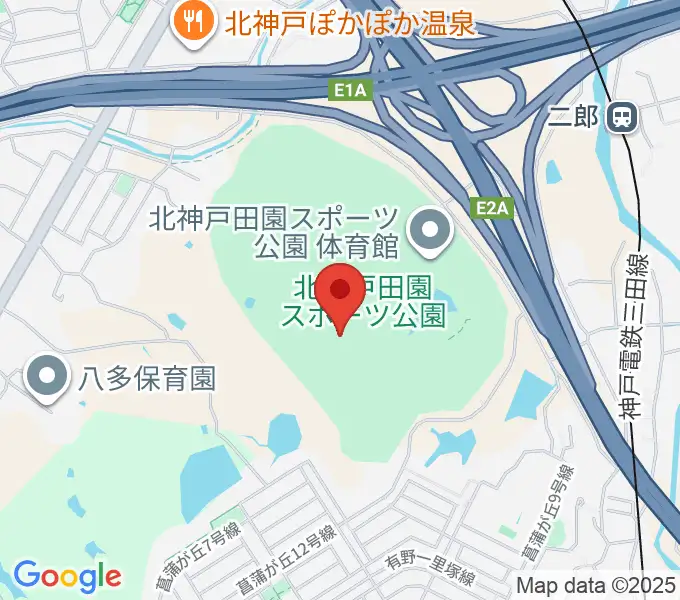 あじさいスタジアム北神戸の地図