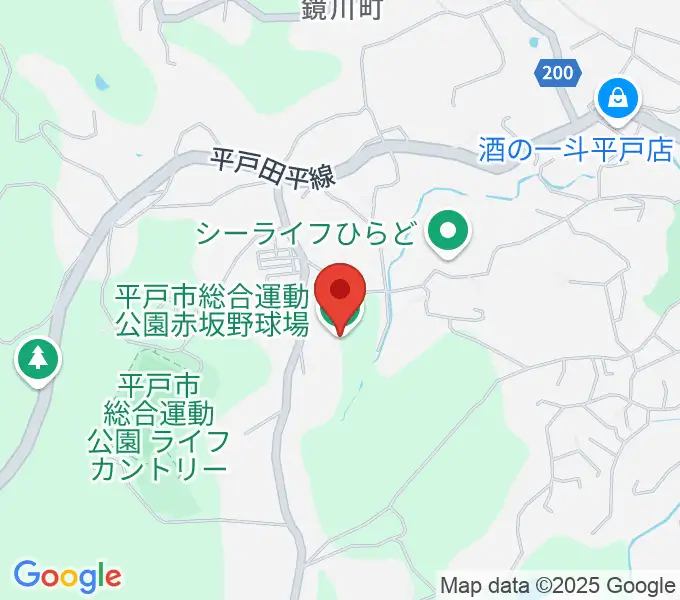 平戸市総合運動公園赤坂野球場の地図