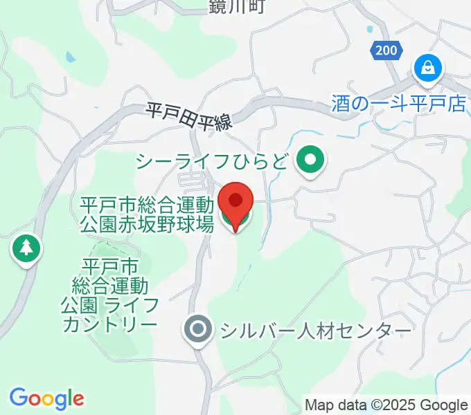 平戸市総合運動公園赤坂野球場の地図