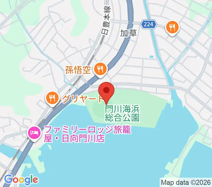 門川海浜総合公園野球場の地図