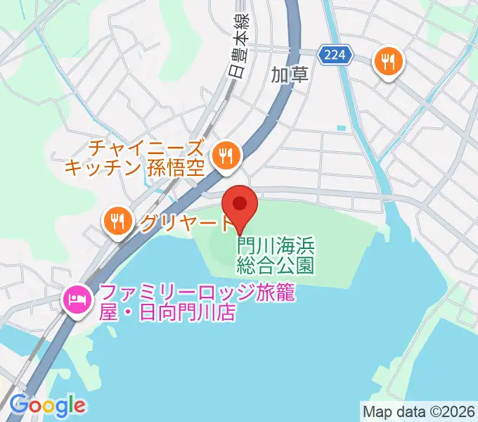 門川海浜総合公園野球場の地図
