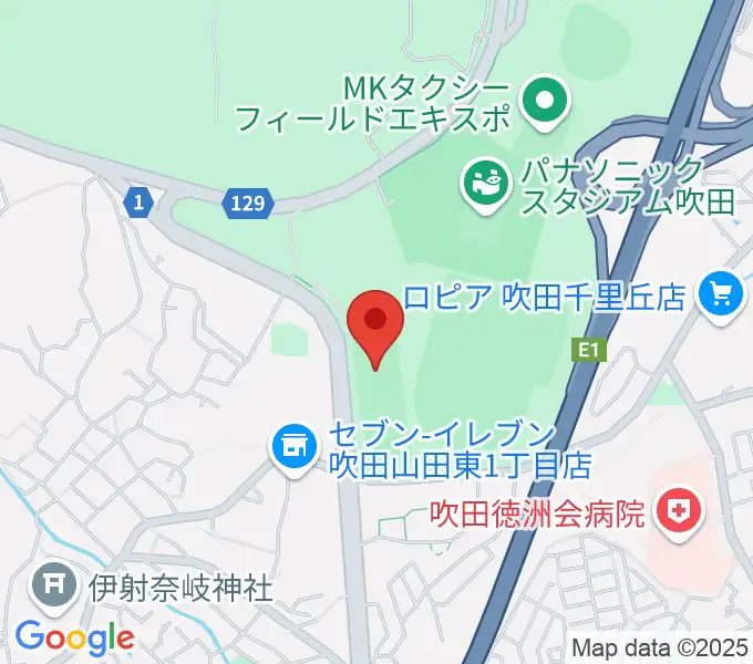 OFA万博フットボールセンターの地図
