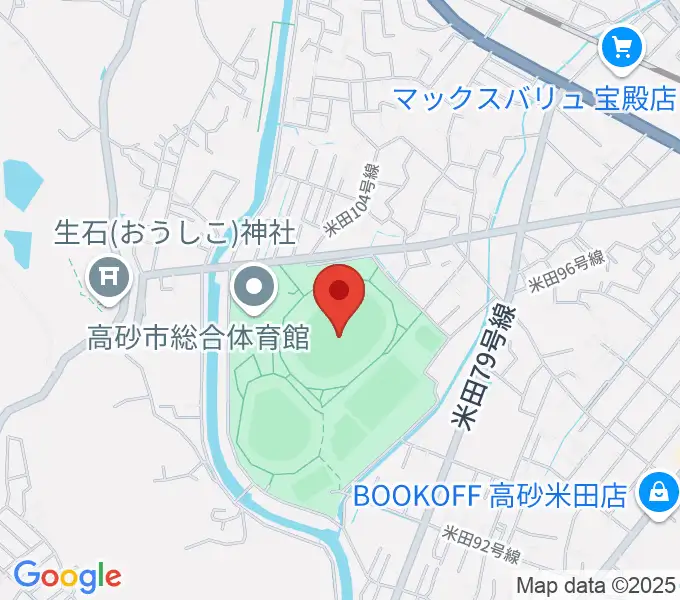 高砂市陸上競技場の地図