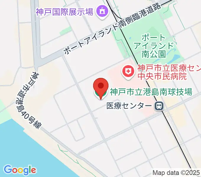 神戸市立港島南球技場の地図