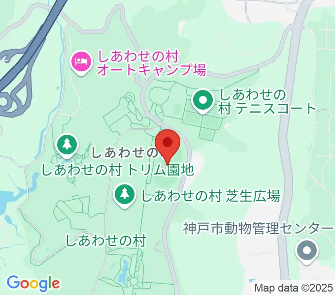 神戸市しあわせの村 多目的運動広場の地図