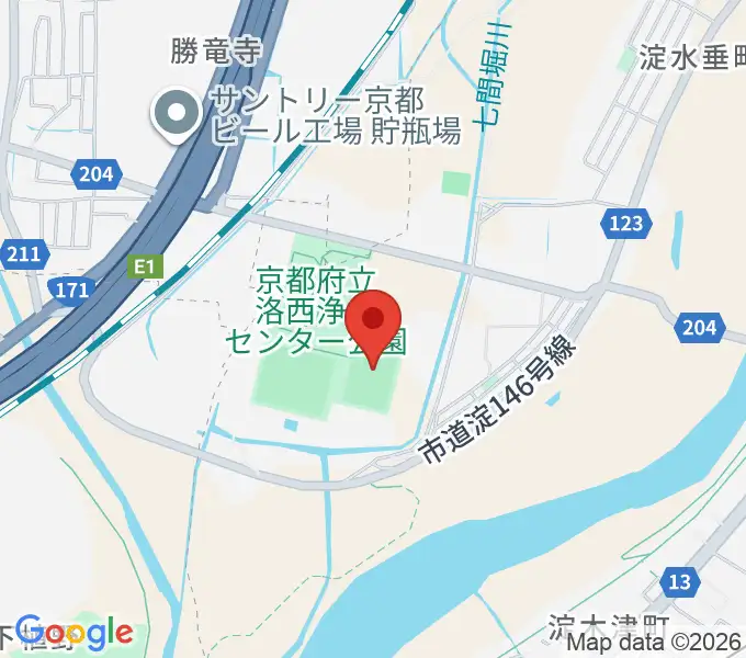 アクアパルコ洛西球技場の地図