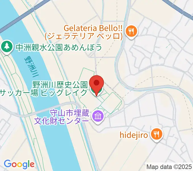 野洲川歴史公園サッカー場ビッグレイクの地図