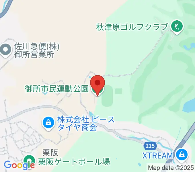 御所市民運動公園グラウンドの地図