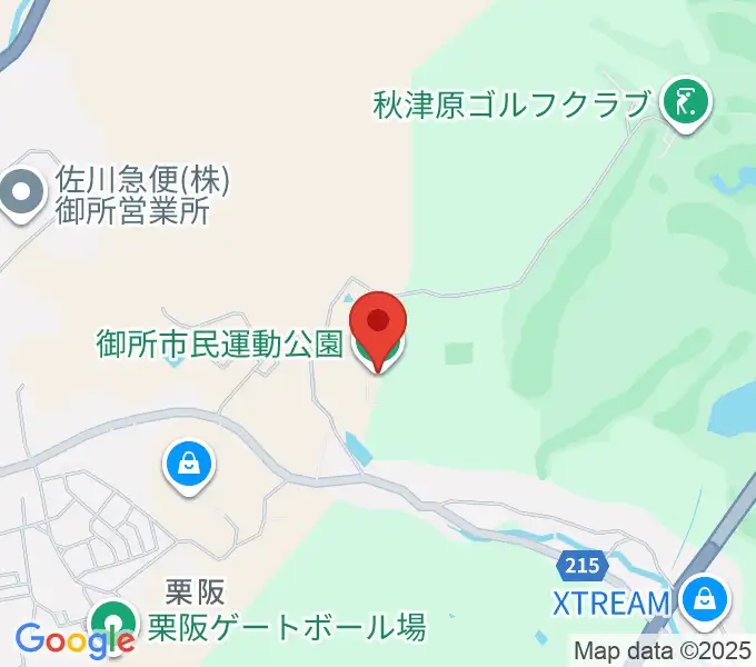 御所市民運動公園グラウンドの地図