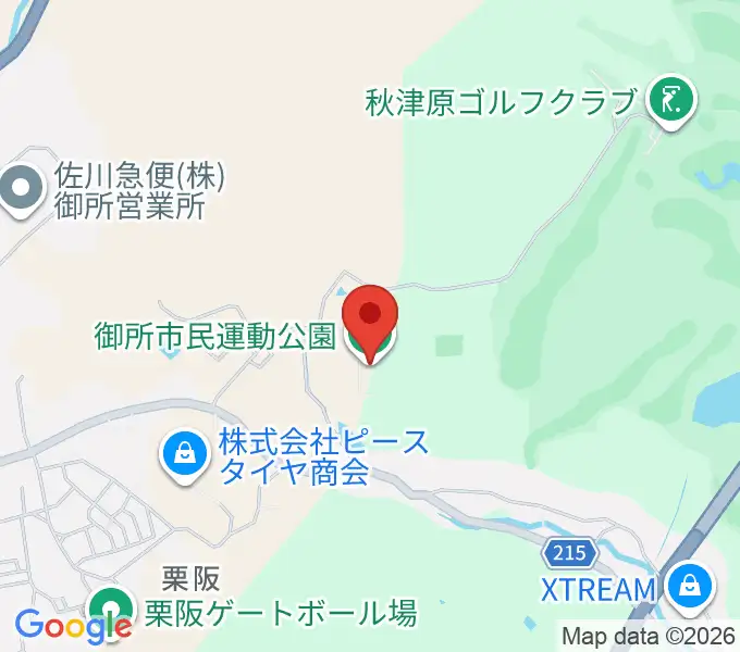 御所市民運動公園グラウンドの地図