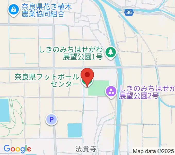 奈良県フットボールセンターの地図