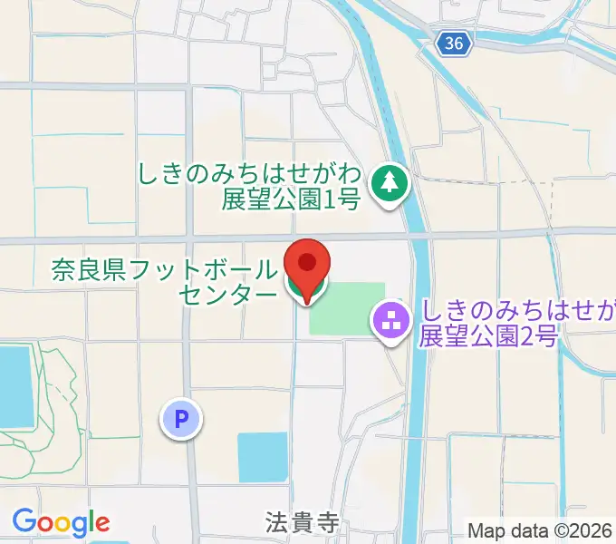 奈良県フットボールセンターの地図