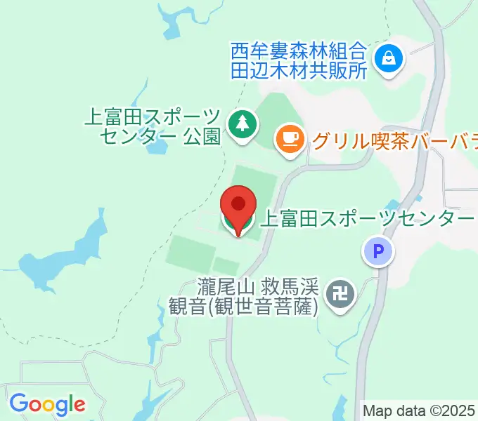 上富田スポーツセンター球技場の地図