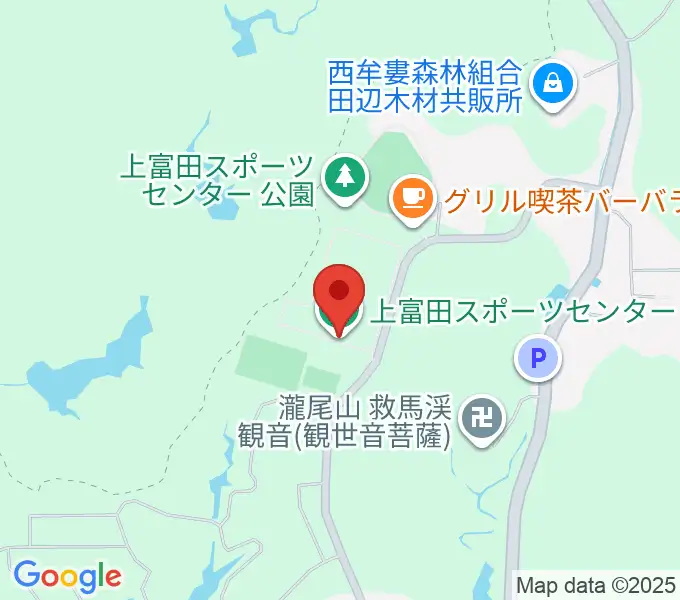 上富田スポーツセンター球技場の地図