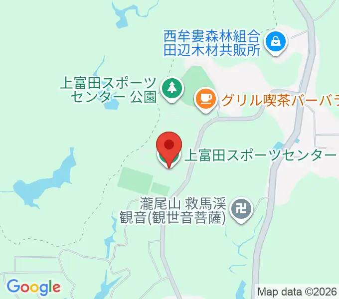 上富田スポーツセンター球技場の地図
