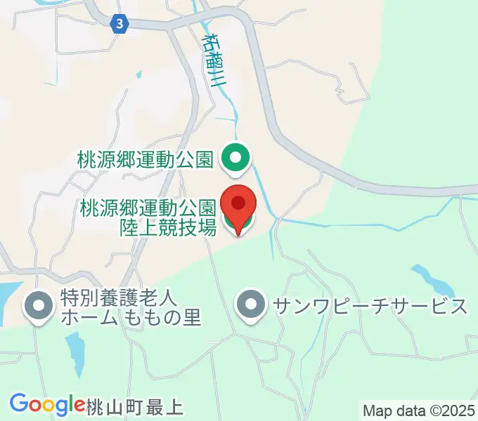 桃源郷運動公園陸上競技場の地図