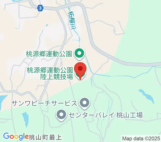 桃源郷運動公園陸上競技場の地図
