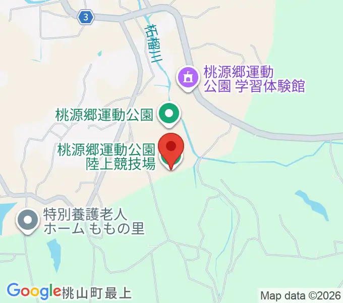 桃源郷運動公園陸上競技場の地図