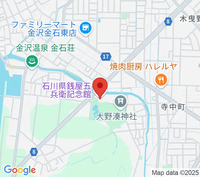 石川県銭屋五兵衛記念館の地図